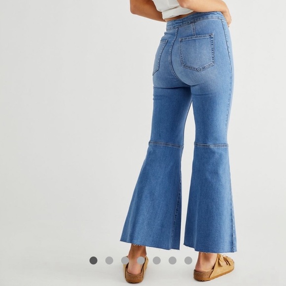 Free People We The Free Youthquake Cropped Flare Leg Stretch Jean Size 24 - Picture 9 of 12